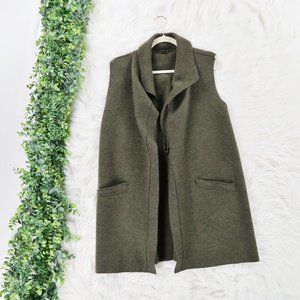 Eileen Fisher Wool Open Front Cardigan Vest S